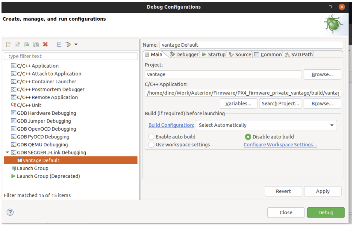 Eclipse：GDB Segger 调试配置