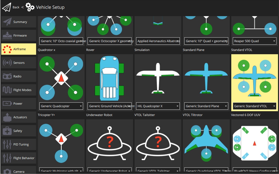 QCG - 选择通用标准 VTOL