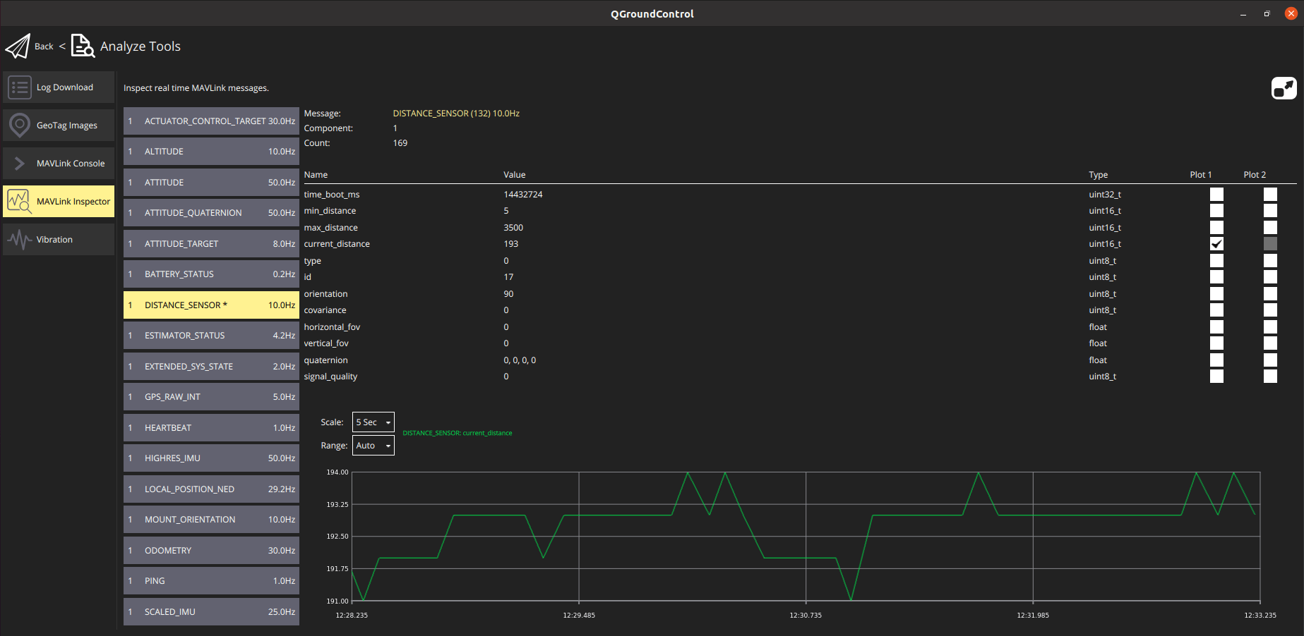 QGC 分析 DISTANCE_SENSOR 值