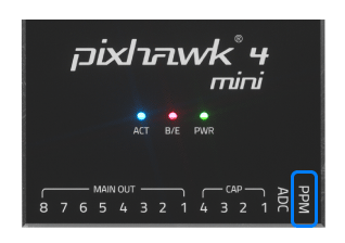 Pixhawk 4 Mini - 用于 PPM 接收器的无线电端口