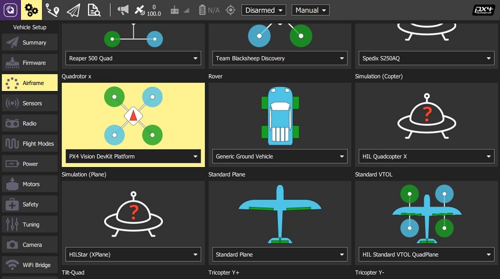 机身选择 - PX4 Vision DevKit
