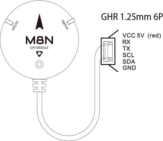 配备 Pixhawk 第二 GPS 连接器的 Holybro M8N